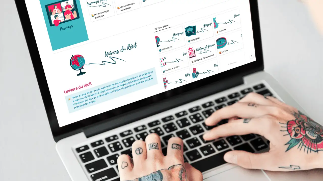 template notion auteur écrivain romancière