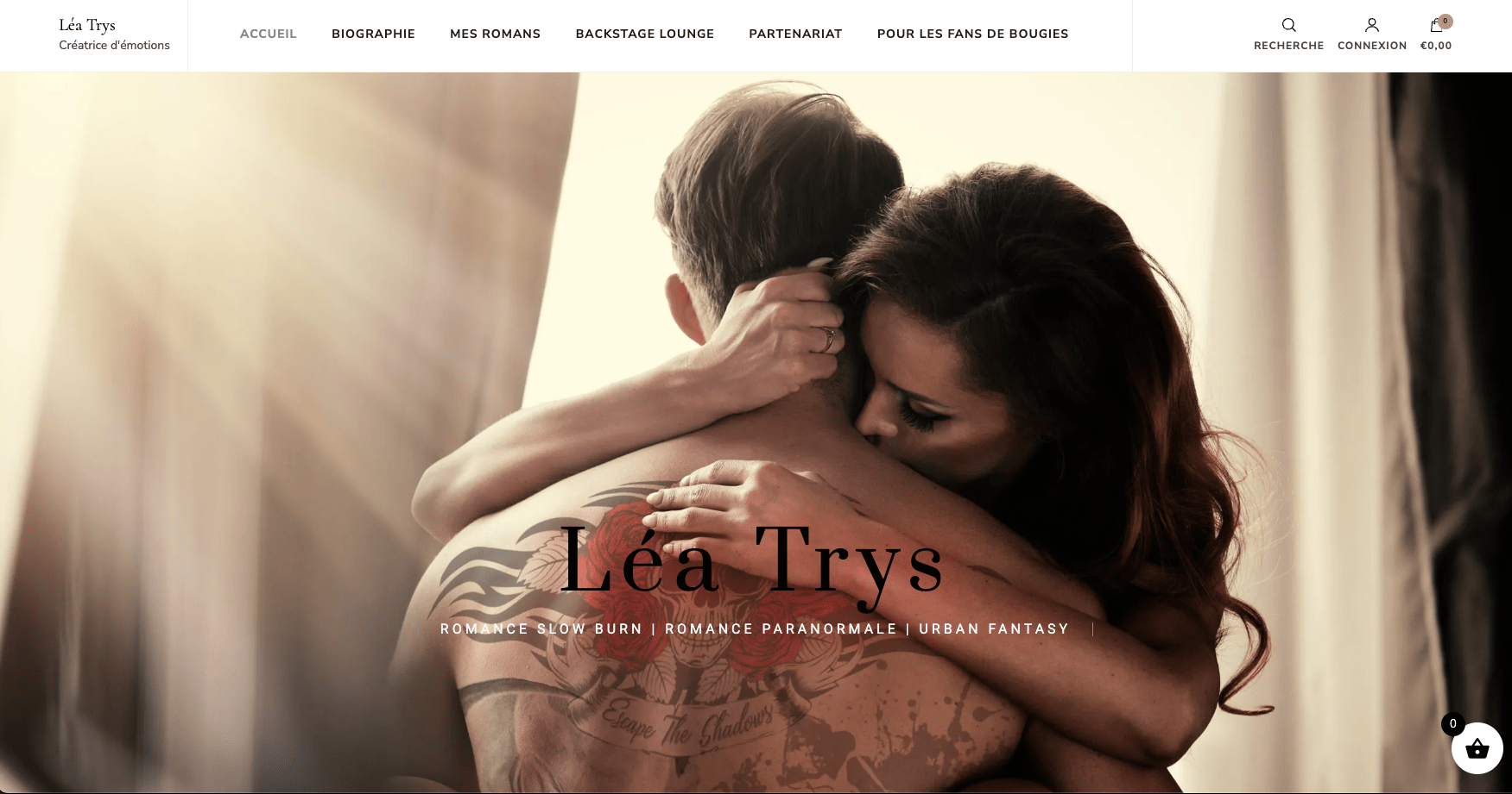 création de site web auteur. Réalisation Léa Trys