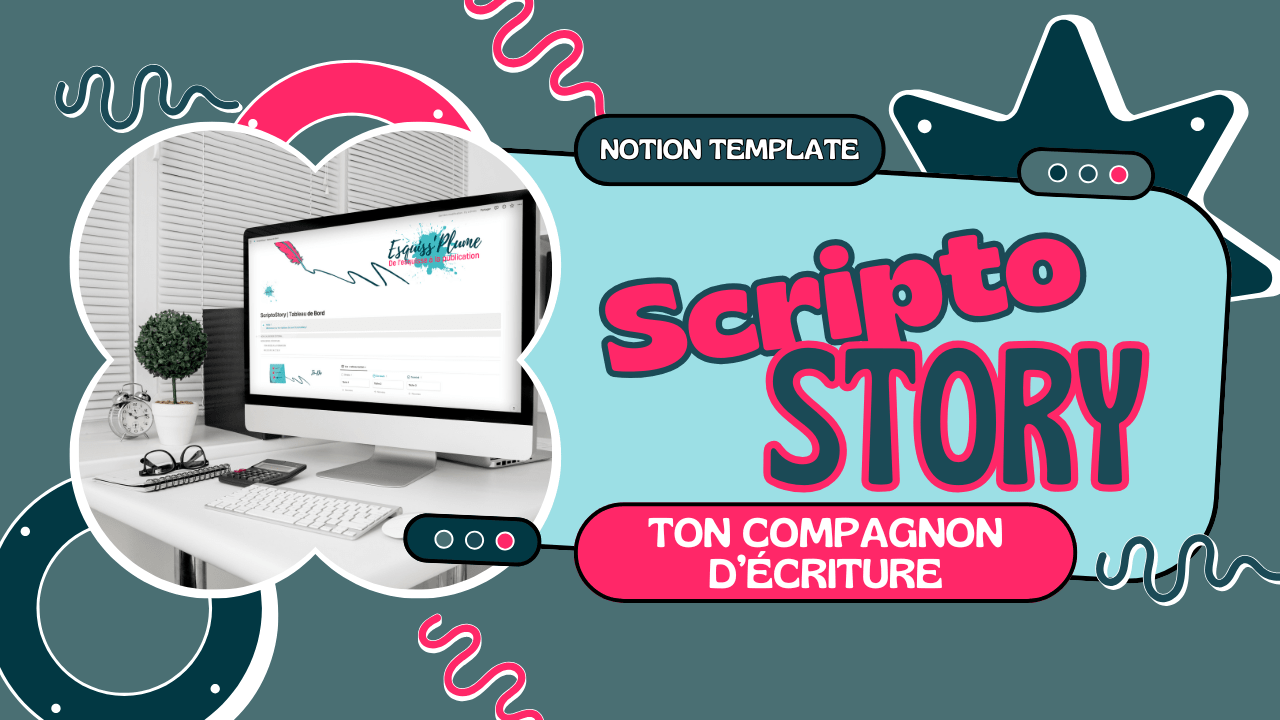 template Notion pour auteur romancière écrivain. templates notion auteurs