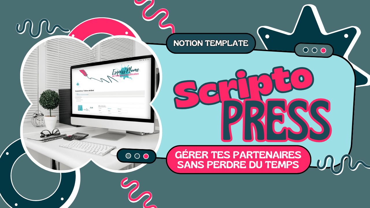 template Notion pour auteur romancière écrivain. templates notion auteurs